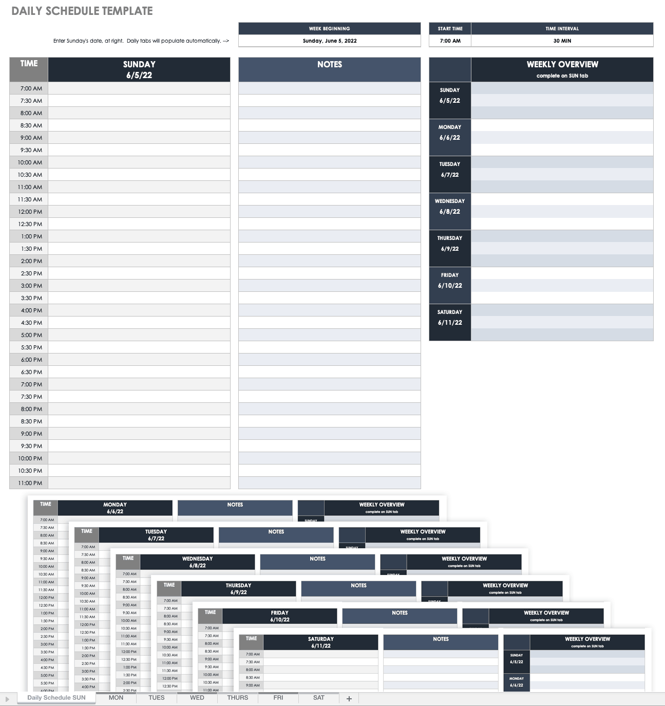 daily homework schedule template