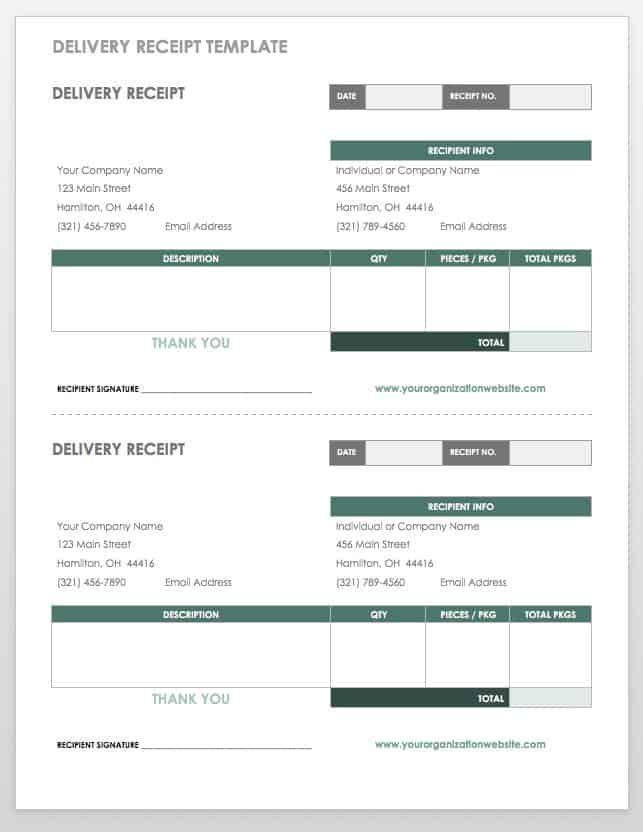 Delivery Receipt Template