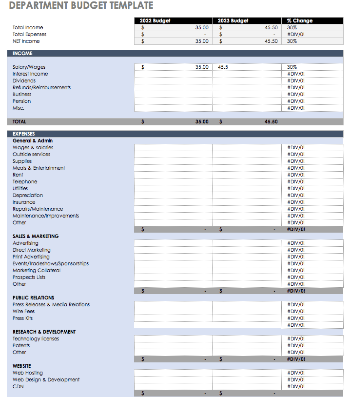 Single Person Budget Template from www.smartsheet.com