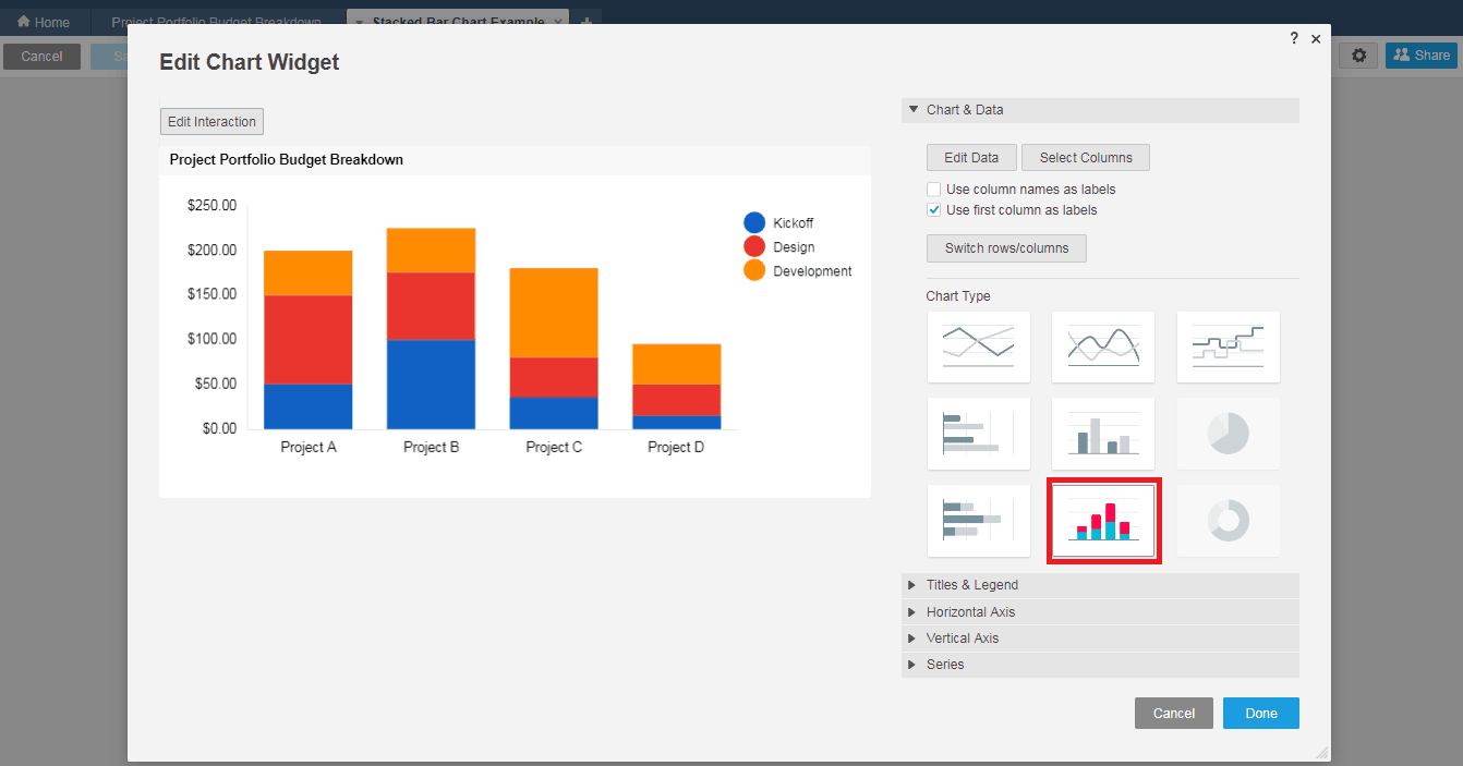 Stacked Bar Chart Data