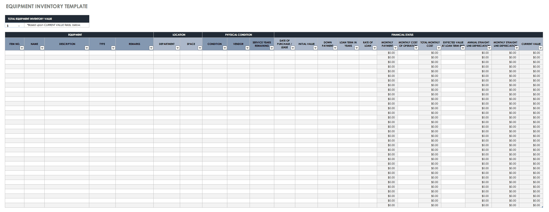 Free Excel Inventory Templates: Create & Manage  Smartsheet Throughout Business Process Inventory Template