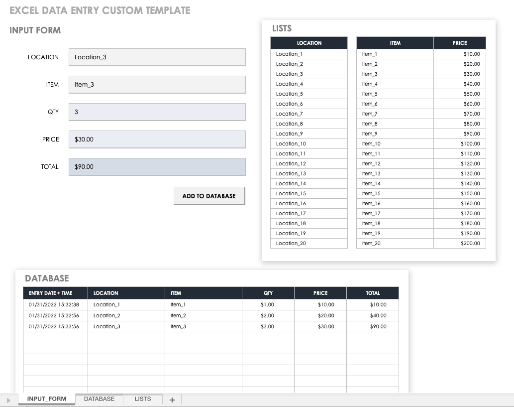 excel forms templates