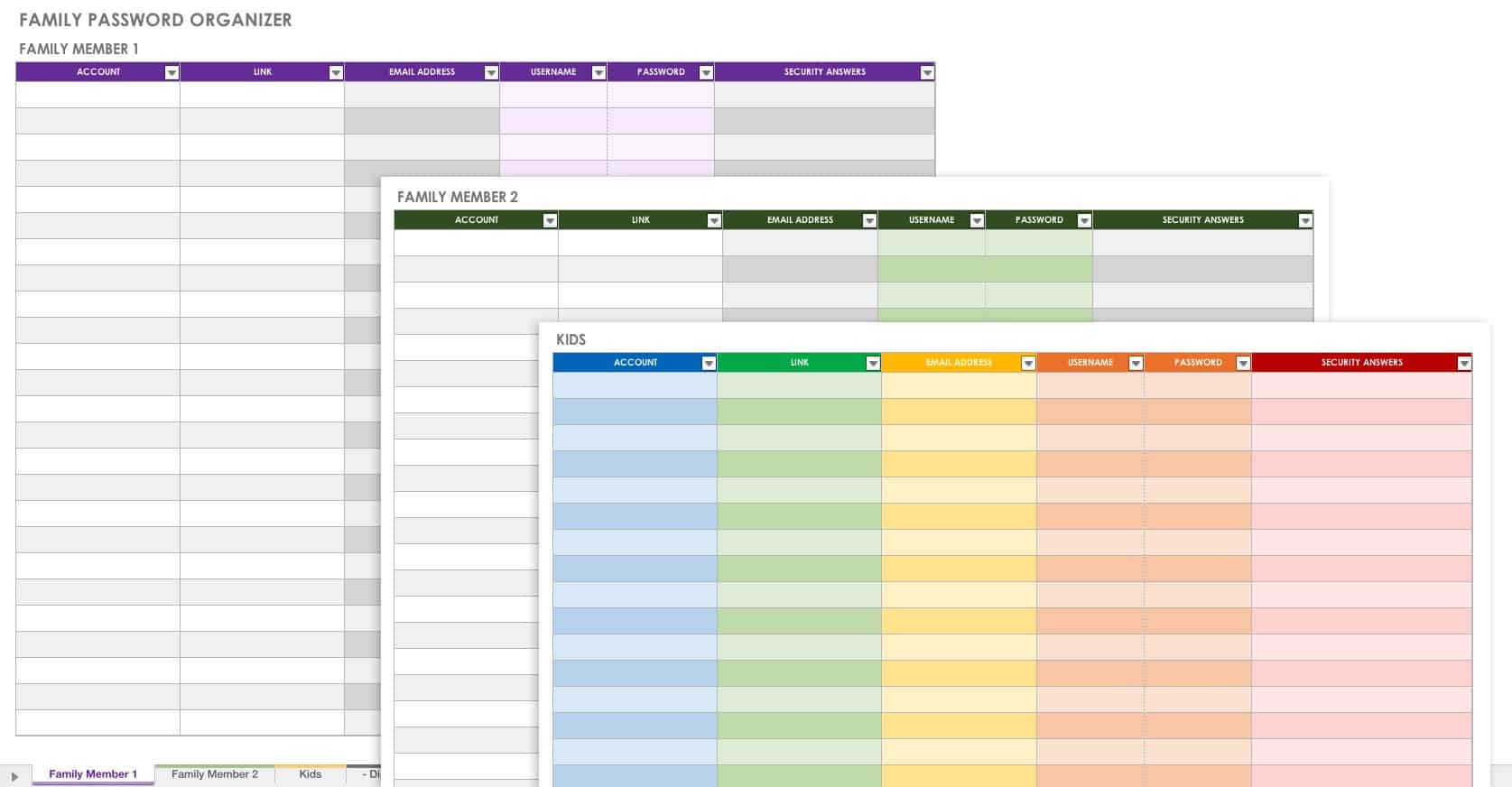 Free Password Templates And Spreadsheets Smartsheet