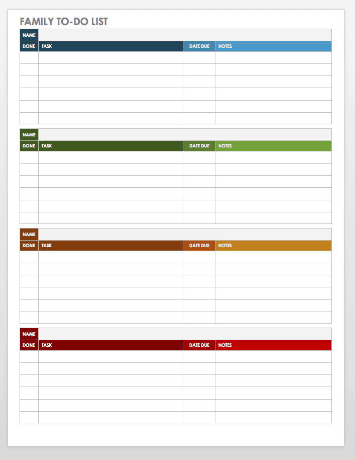 Weekly Checklist Template Word