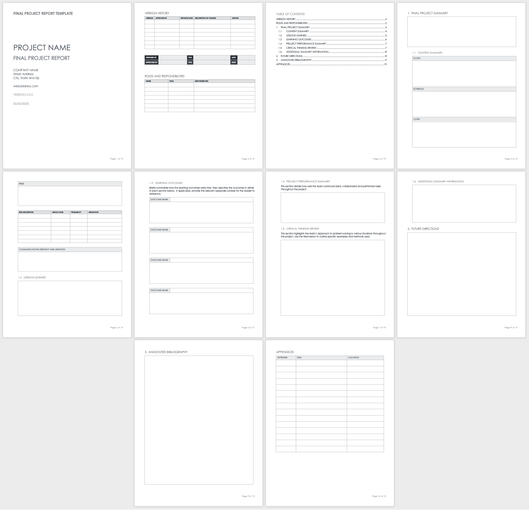 research project final report format