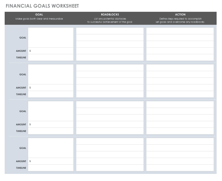 Business Goal Setting Template Excel