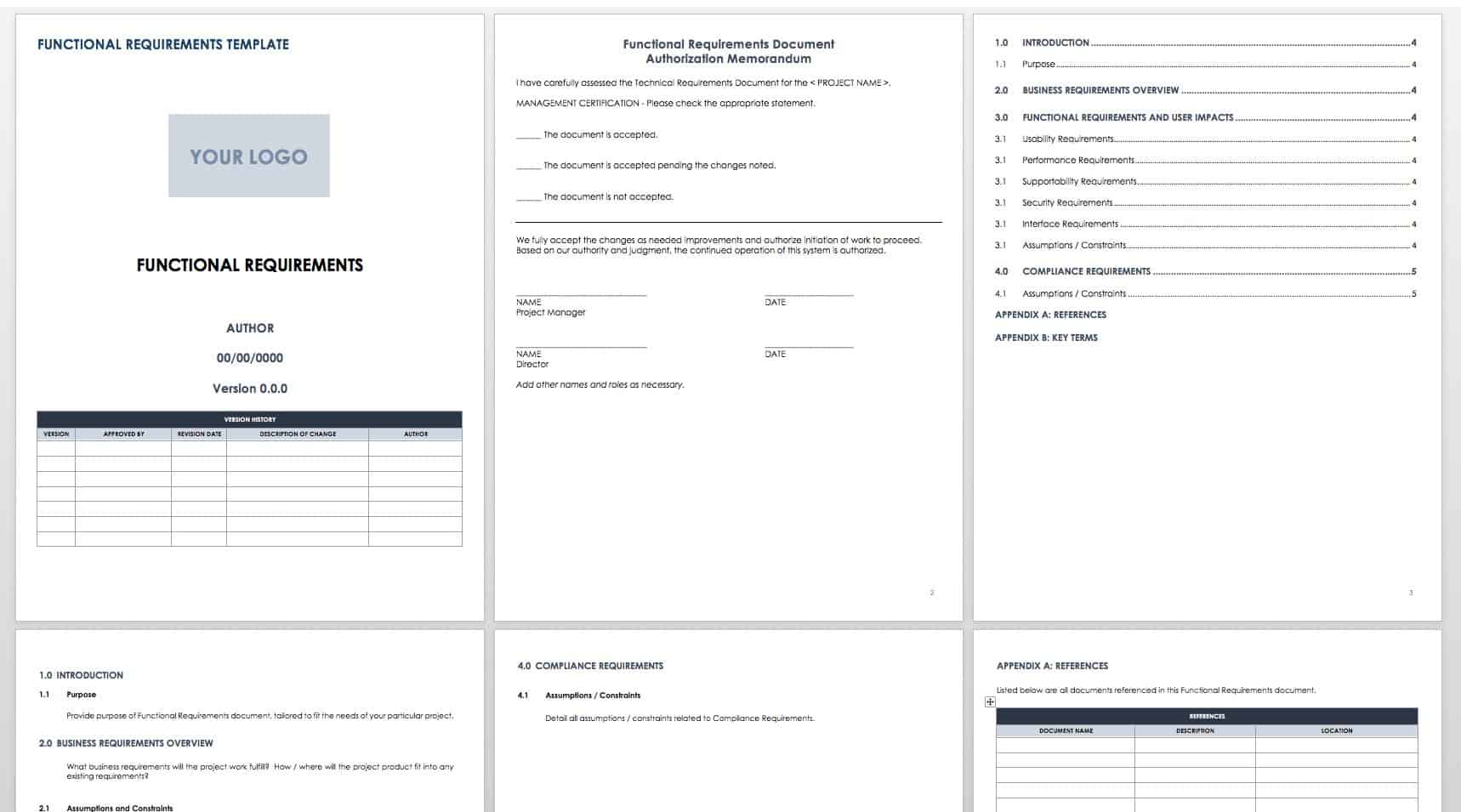 Free Functional Specification Templates  Smartsheet With Example Business Requirements Document Template