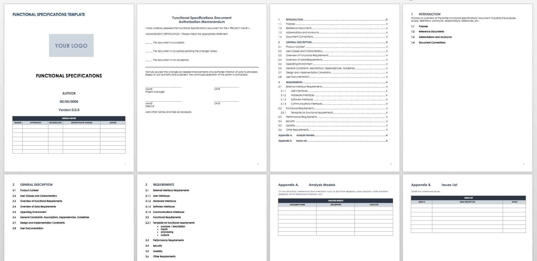 Free Functional Specification Templates  Smartsheet In Example Business Requirements Document Template