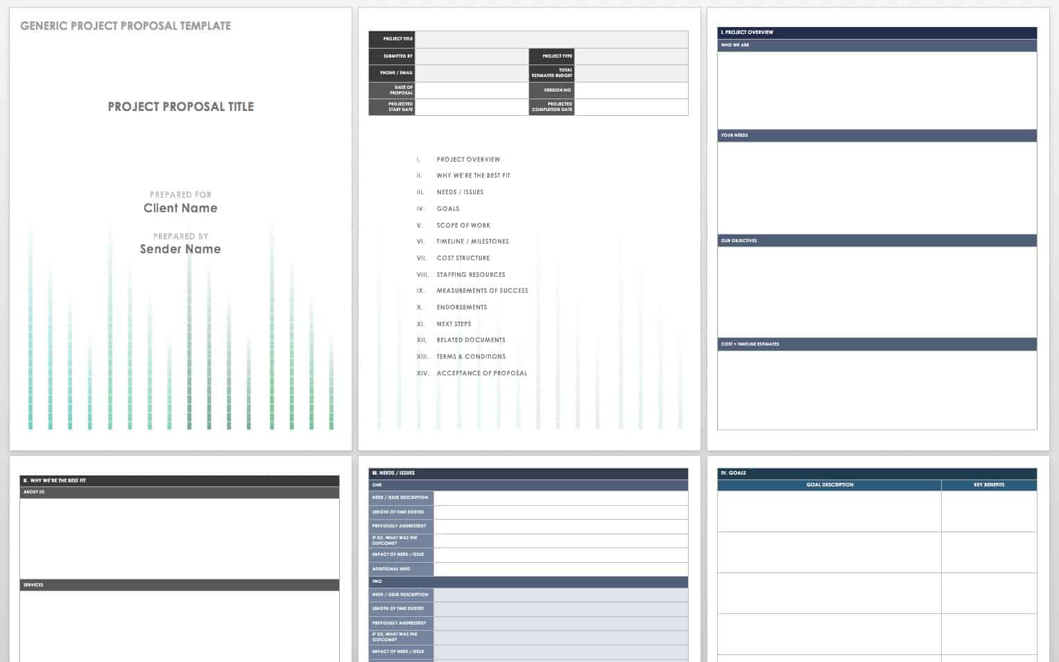 one page project proposal template word