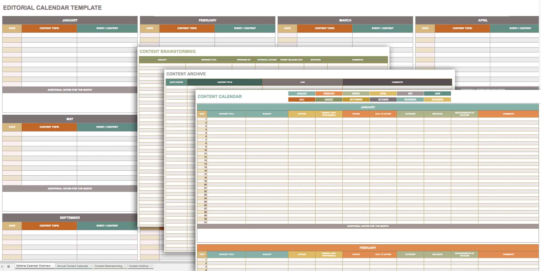 Editorial Calendar Template