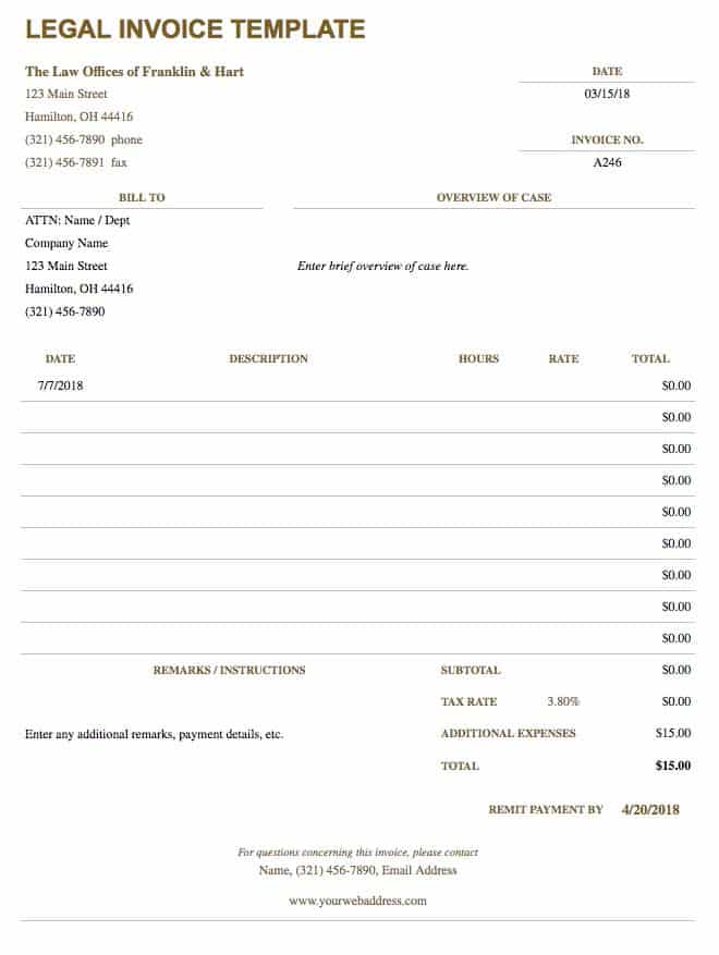 Attorney Invoice Template Excel from www.smartsheet.com