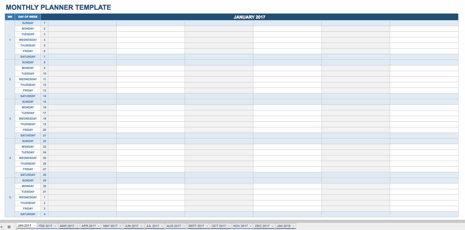 Monthly Planner Template Pdf