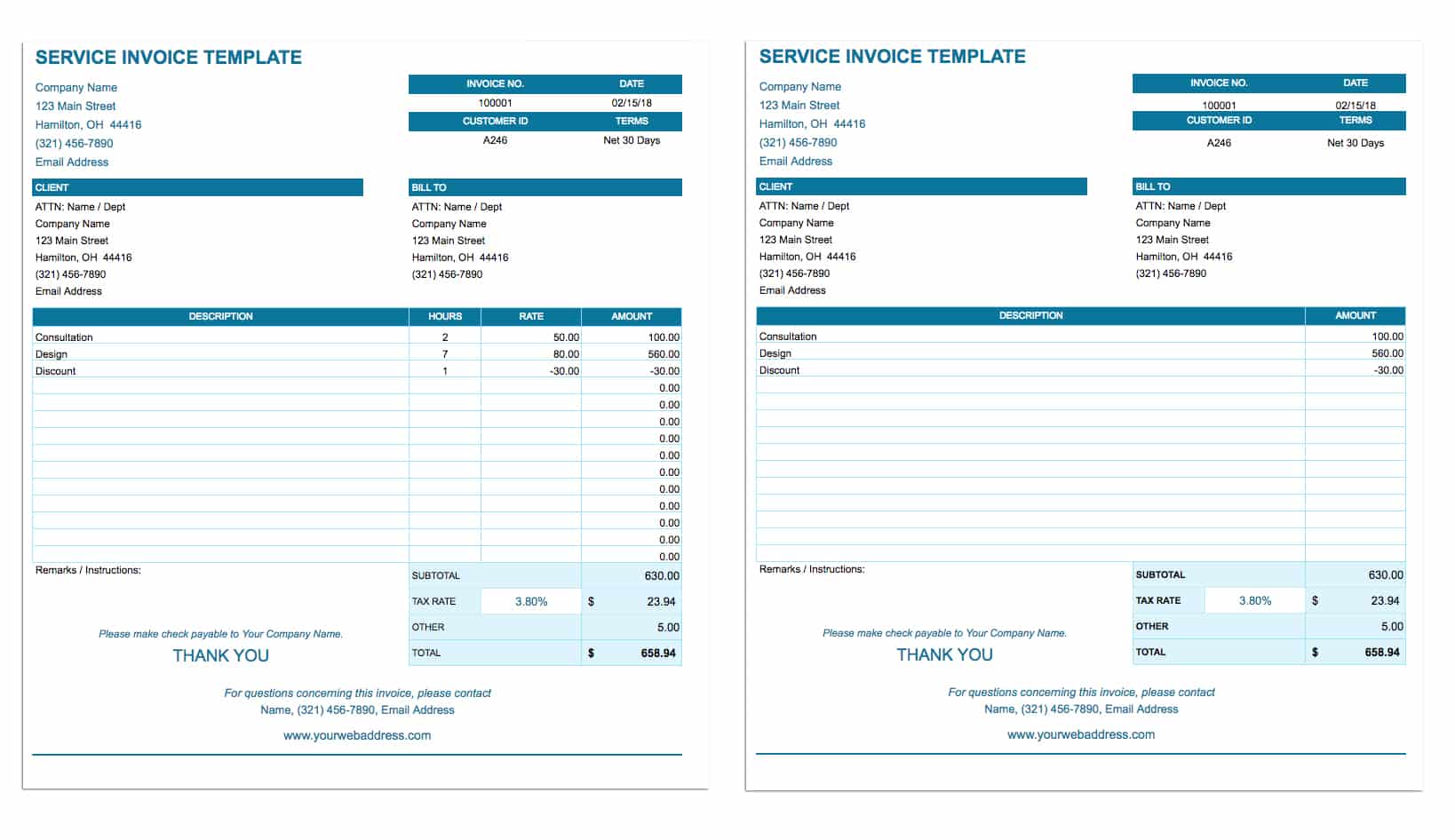 Free Google Docs Invoice Templates  Smartsheet Intended For Google Doc Invoice Template