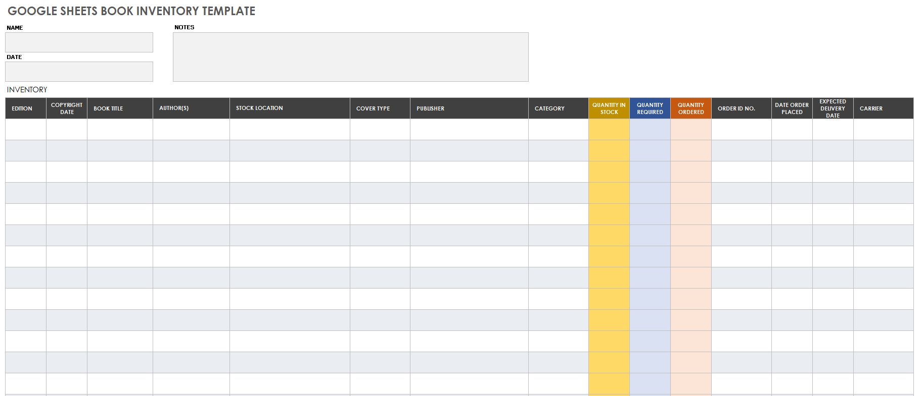 Free Google Sheets Inventory Templates Smartsheet