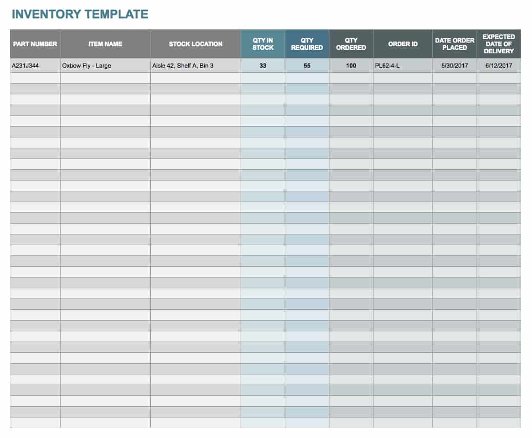 Google Sheets Inventory Template Free PRINTABLE TEMPLATES