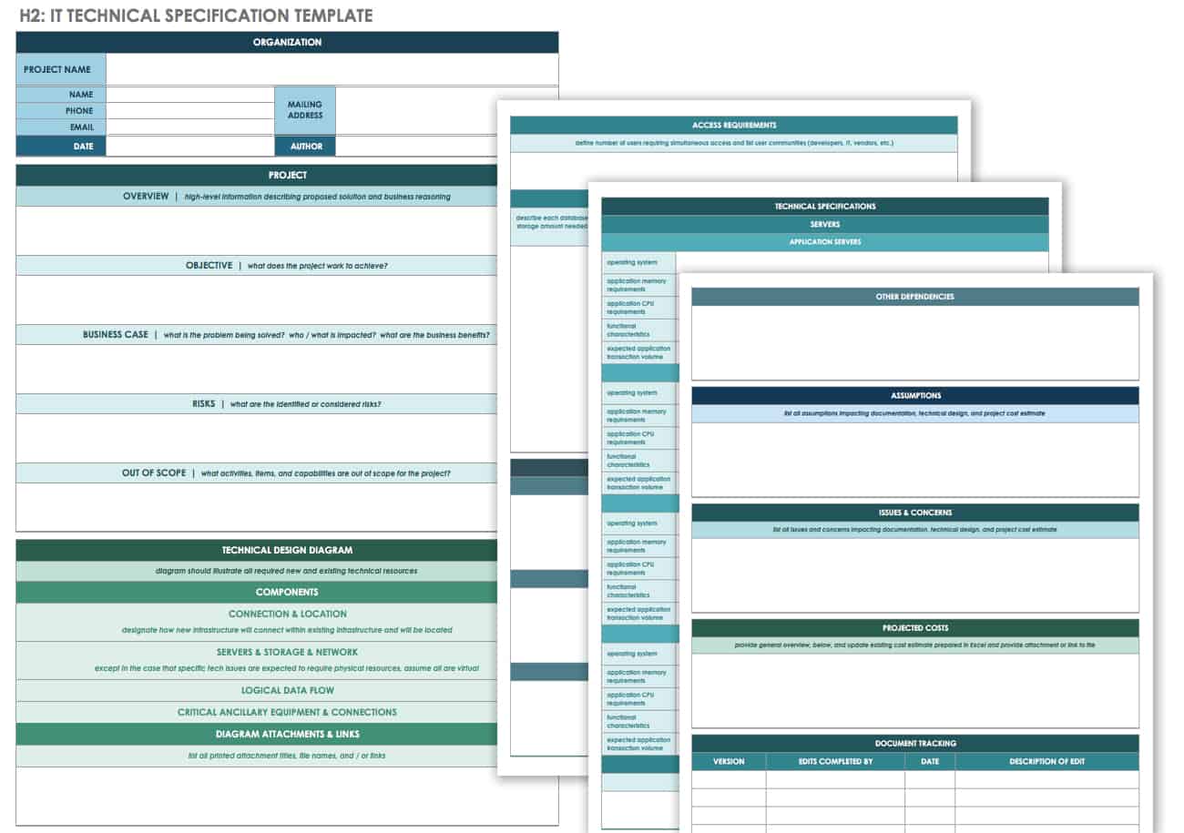 Free Technical Specification Templates  Smartsheet In Report Specification Template