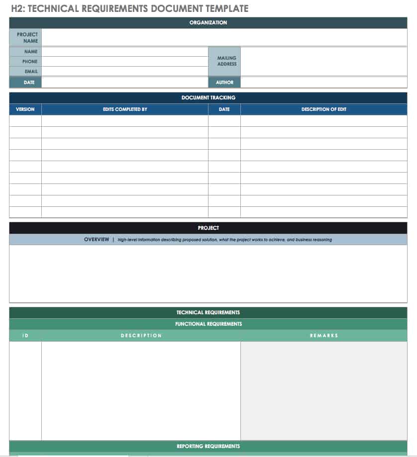 Technical Requirements Document Template