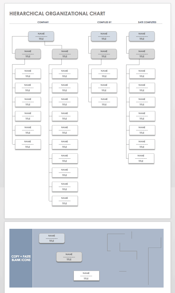 Free Organization Chart Templates for Word  Smartsheet Throughout Word Org Chart Template
