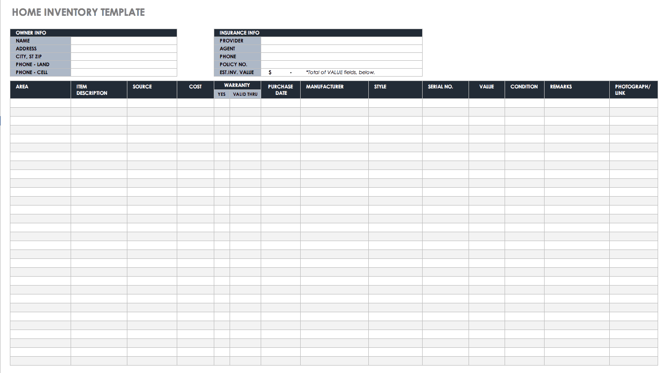 Free Excel Inventory Templates Create And Manage Smartsheet