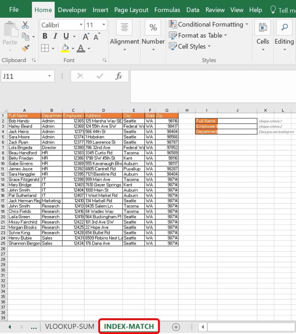 Index Match Multiple Worksheets