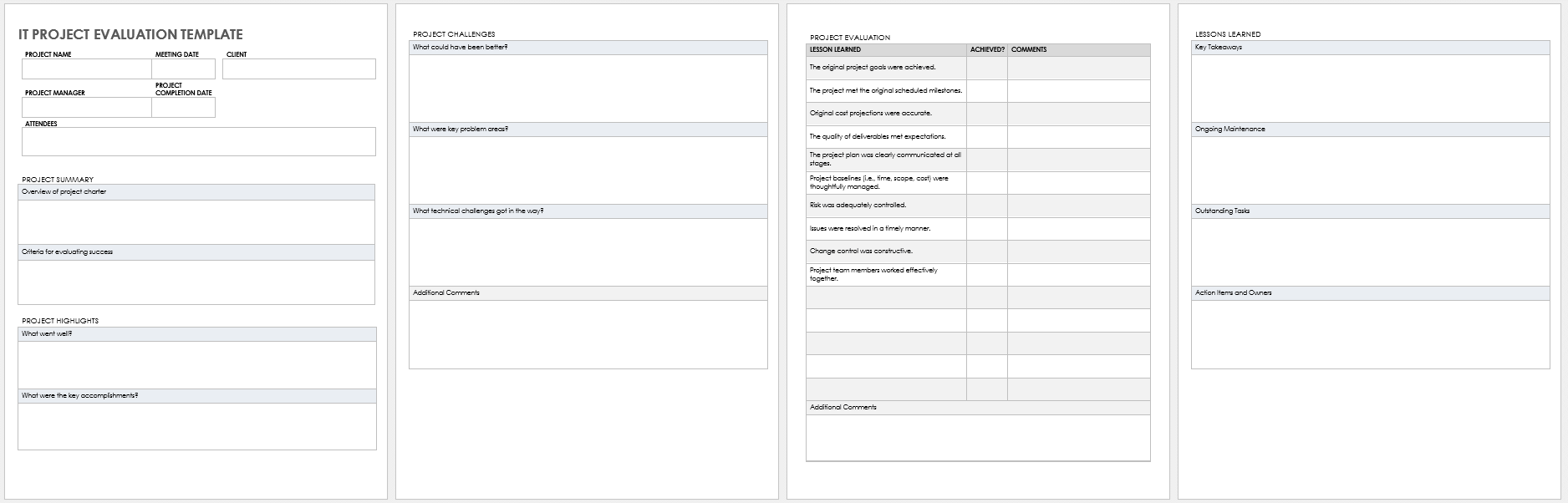 IT Project Evaluation Template