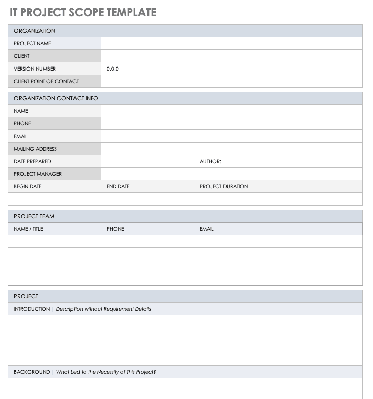 Project Management Scope Template from www.smartsheet.com