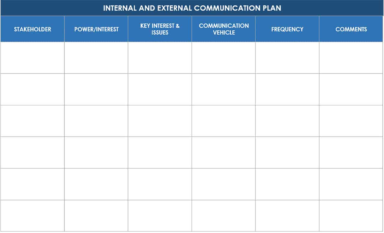 Internal and External Stakeholder Communication Plan Template
