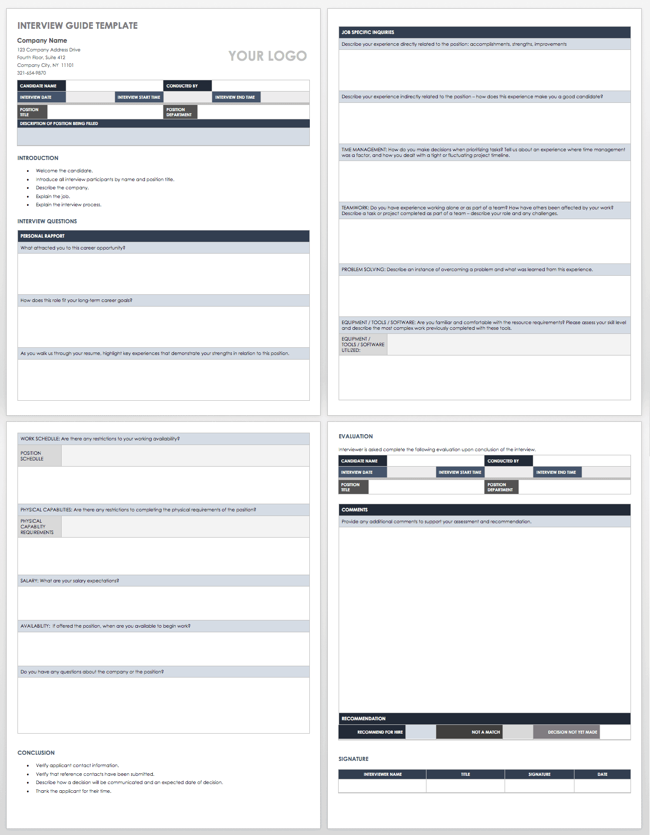 Free Interview Templates and Scorecards  Smartsheet With Interview Notes Template