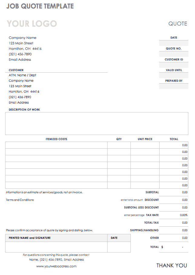 Business Quote Template from www.smartsheet.com