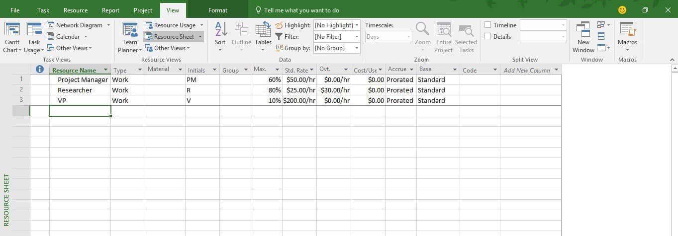 microsoft project professional 2013 cost