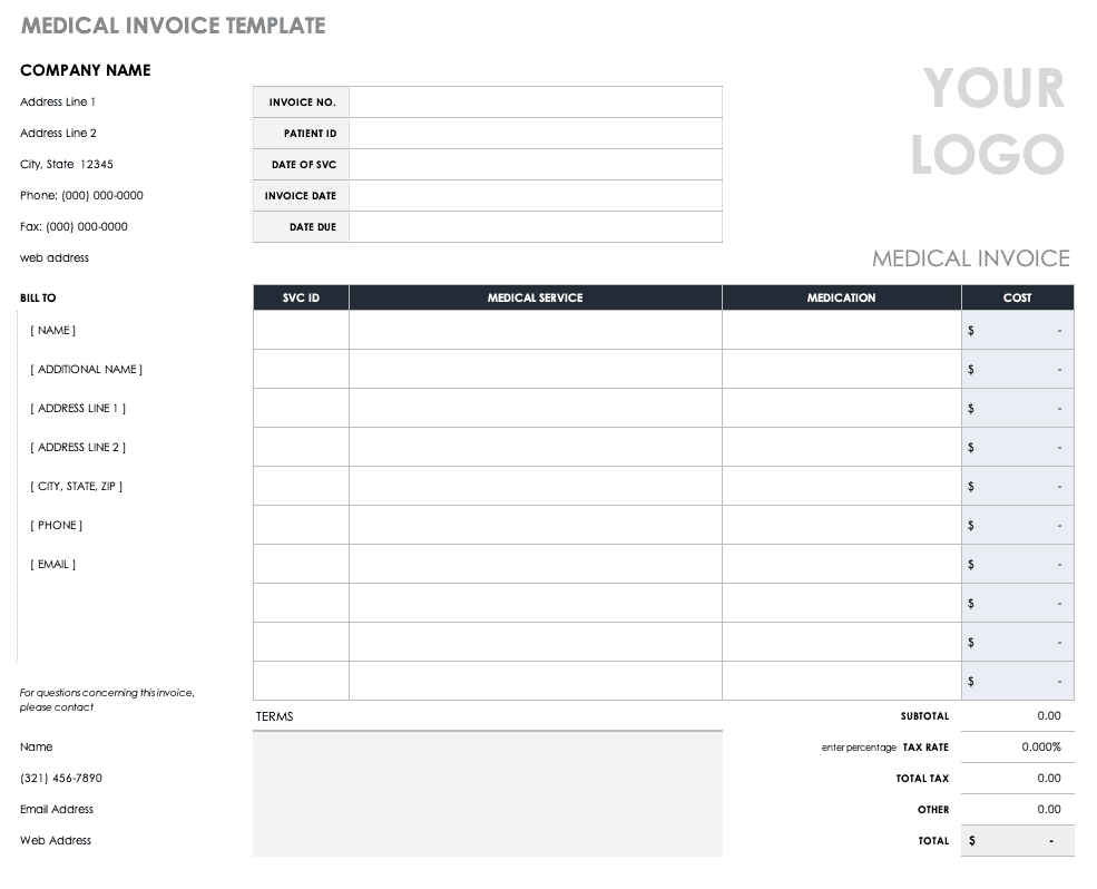 Medical Invoice Template