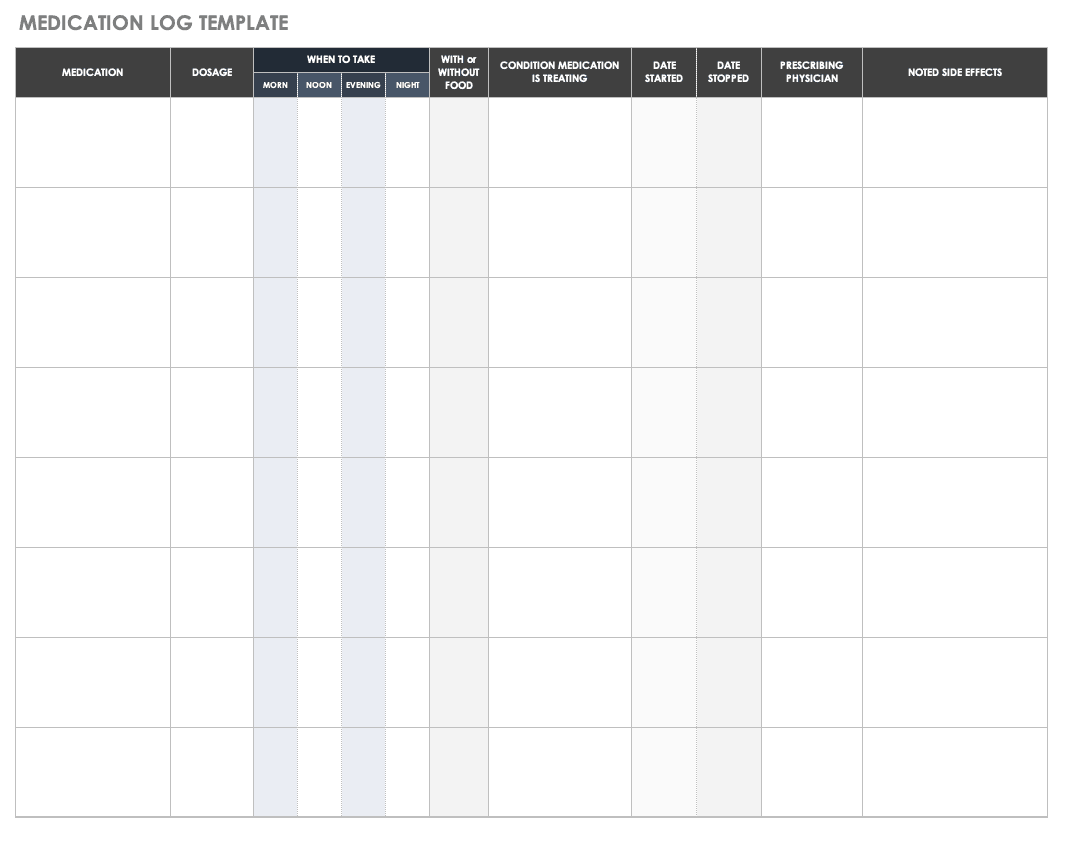 Medication Schedule Template Excel from www.smartsheet.com