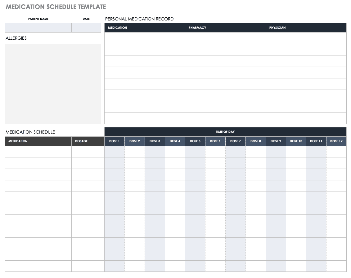 Free Medical Form Templates  Smartsheet Throughout Medical History Template Word
