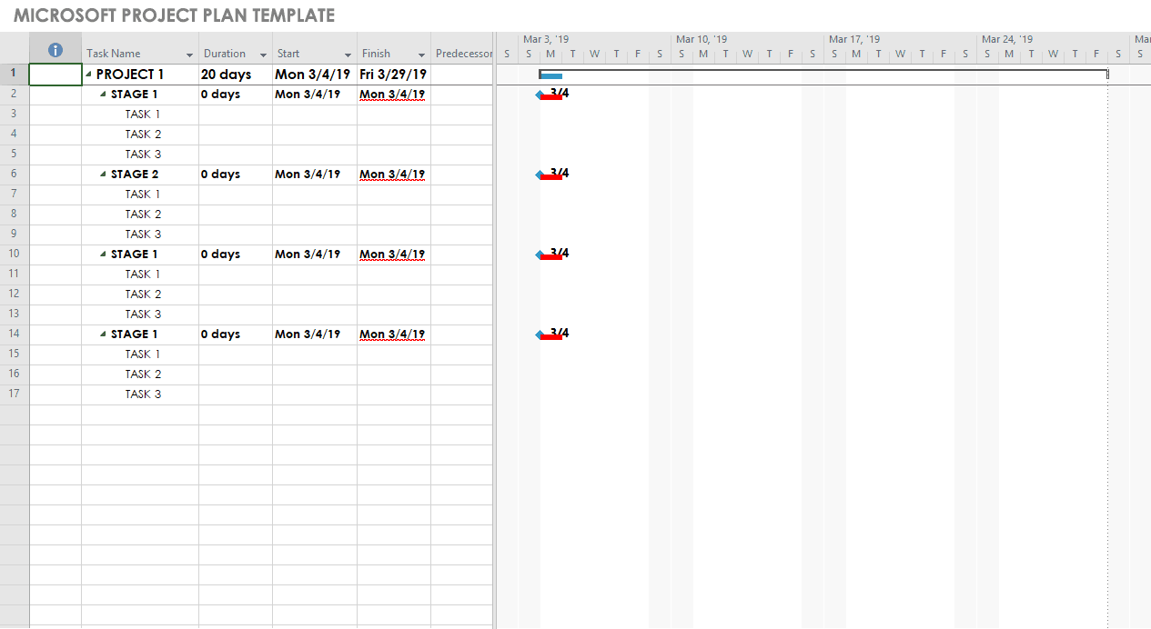 microsoft project sample project plan