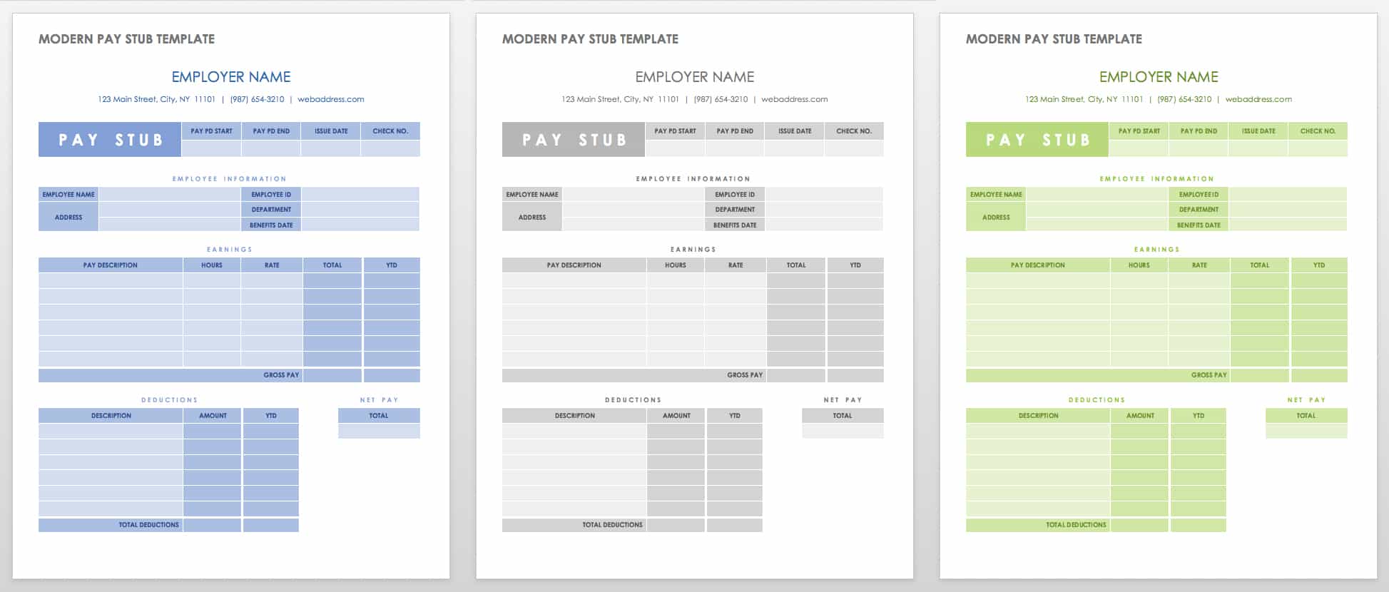 Free Pay Stub Templates   Smartsheet With Blank Pay Stub Template Word