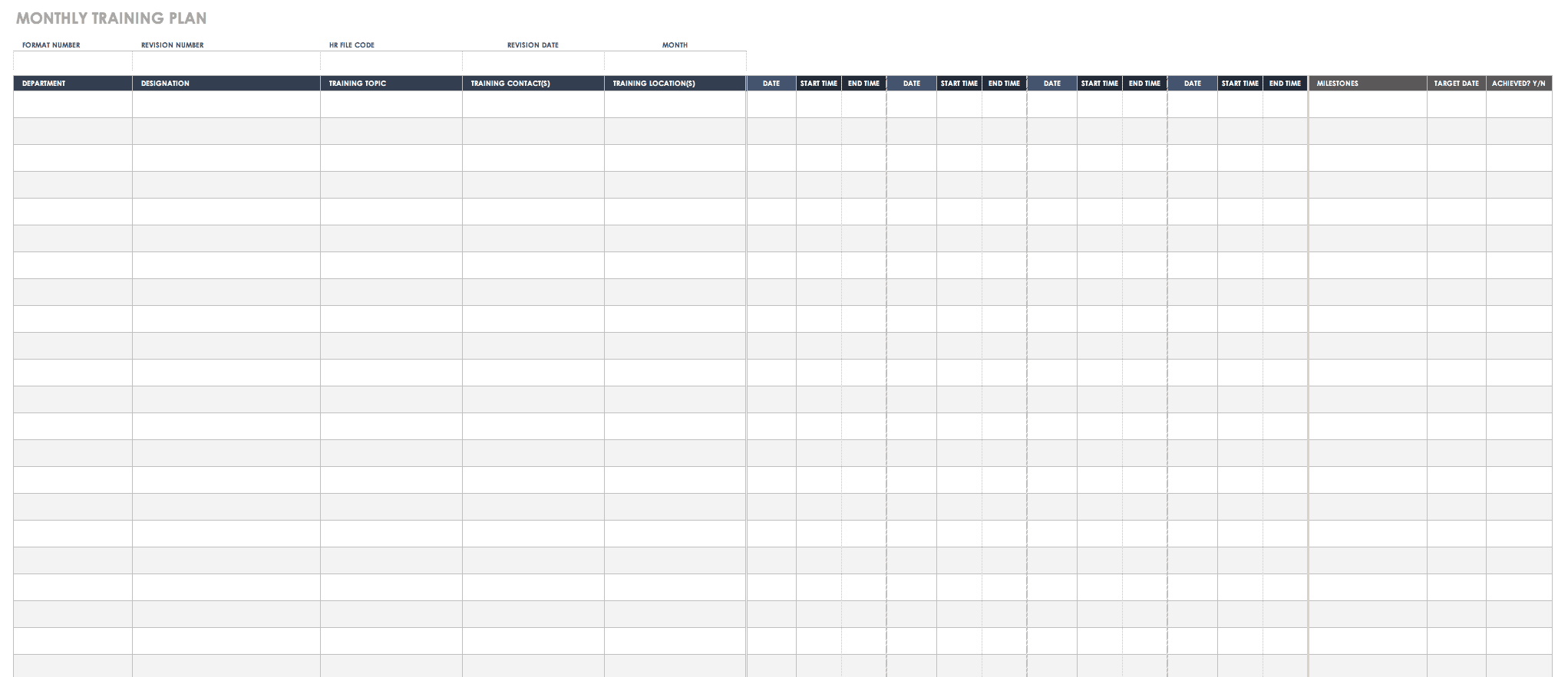 Employee Training Schedule Template Excel from www.smartsheet.com