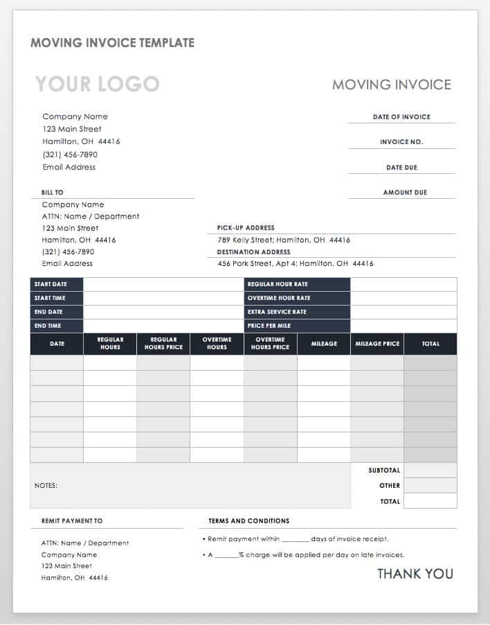 office tour bill format