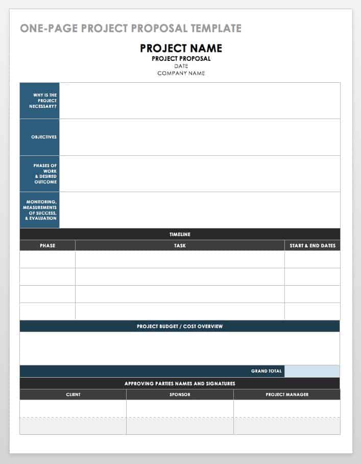 One-Page Project Proposal Template
