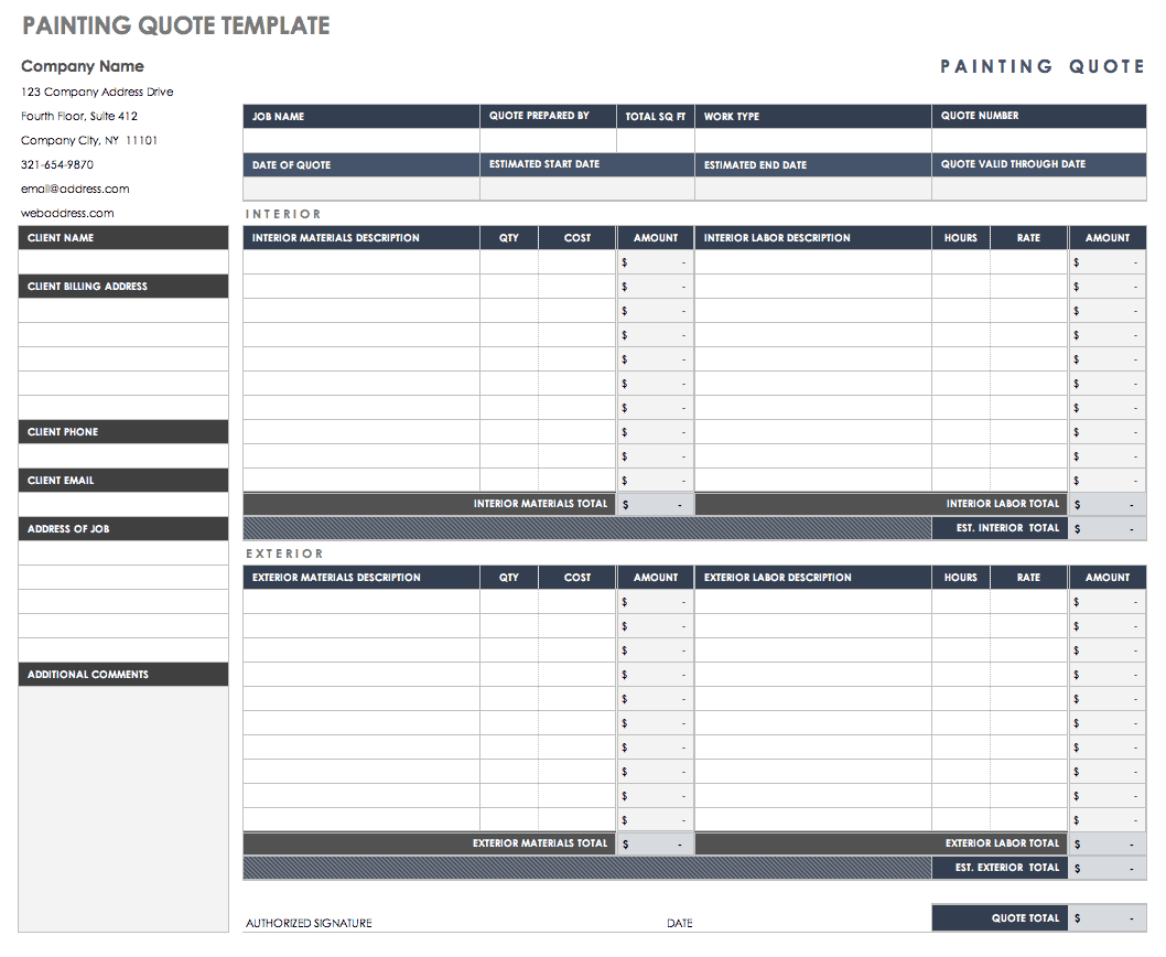 Free Job Quote Templates  Smartsheet