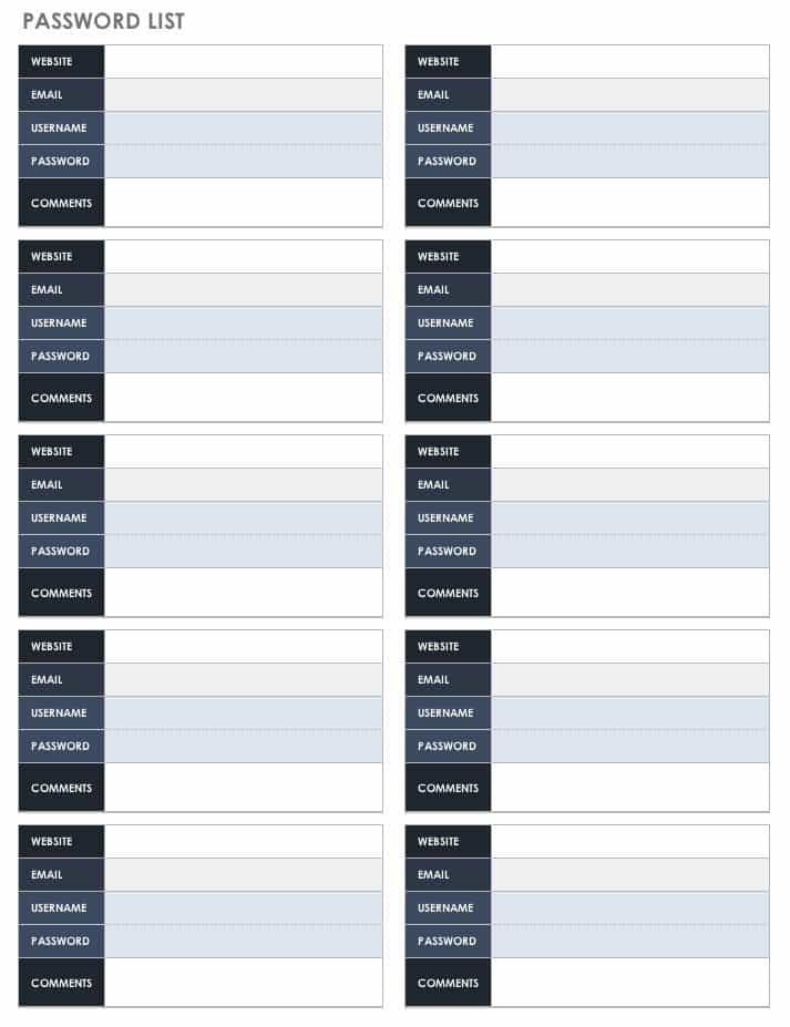 Password Keeper Google Sheets Template [Password Manager]