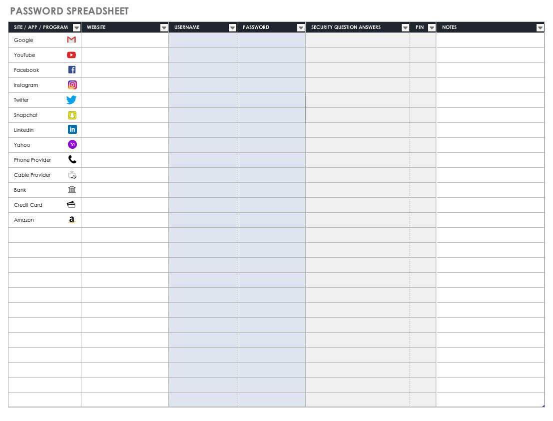 Credit Card Spreadsheet Template from www.smartsheet.com