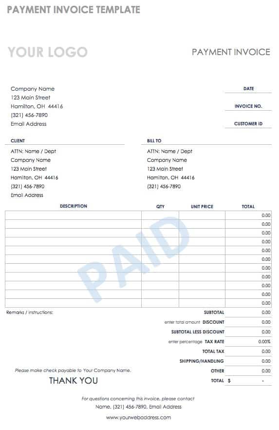 Download 55 Free Invoice Templates Smartsheet