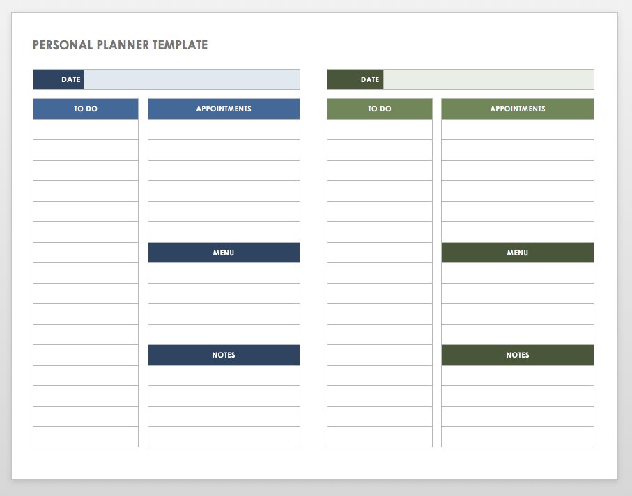 Personal Planner Template