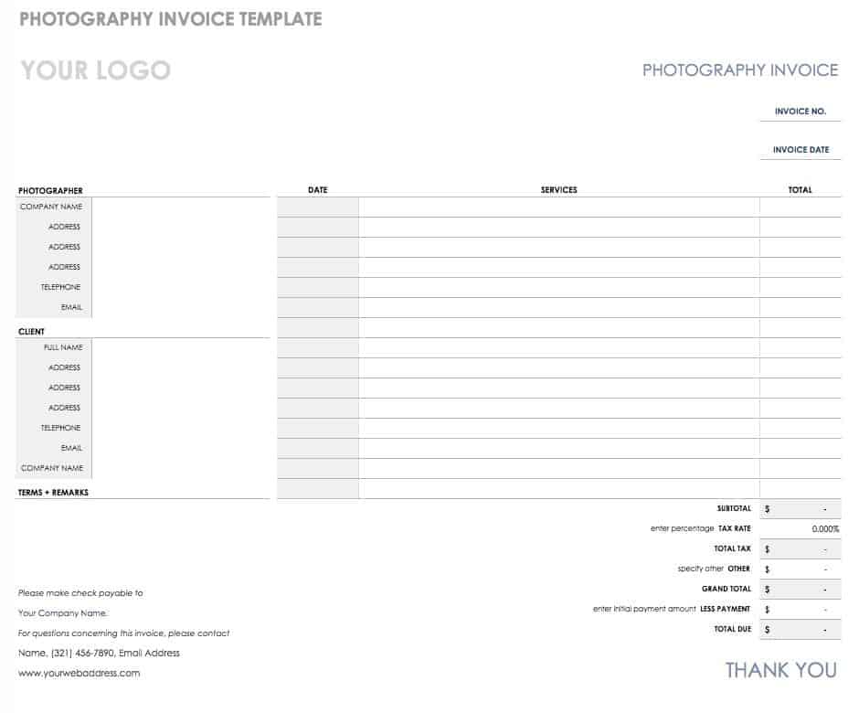 Professional Invoice Template from www.smartsheet.com