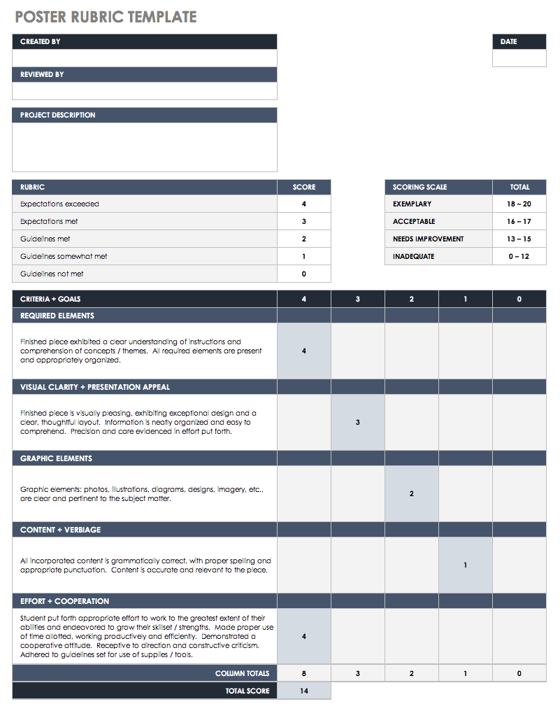 25 Free Rubric Templates  Smartsheet Within Grading Rubric Template Word