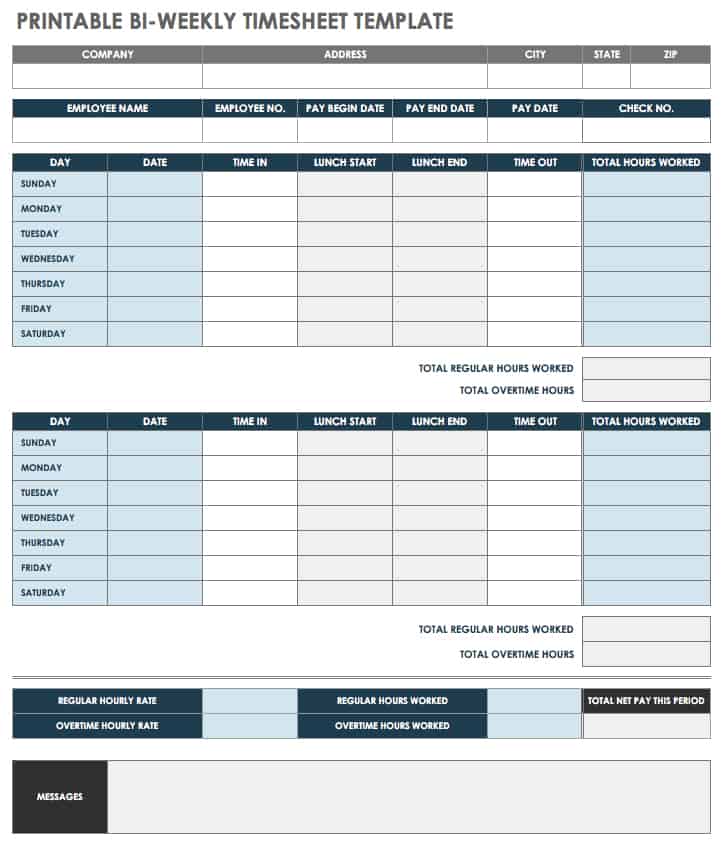 17 Free Timesheet And Time Card Templates Smartsheet