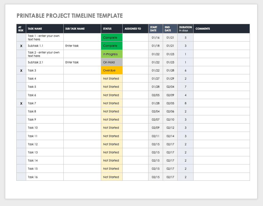 Work Plan Template Free from www.smartsheet.com