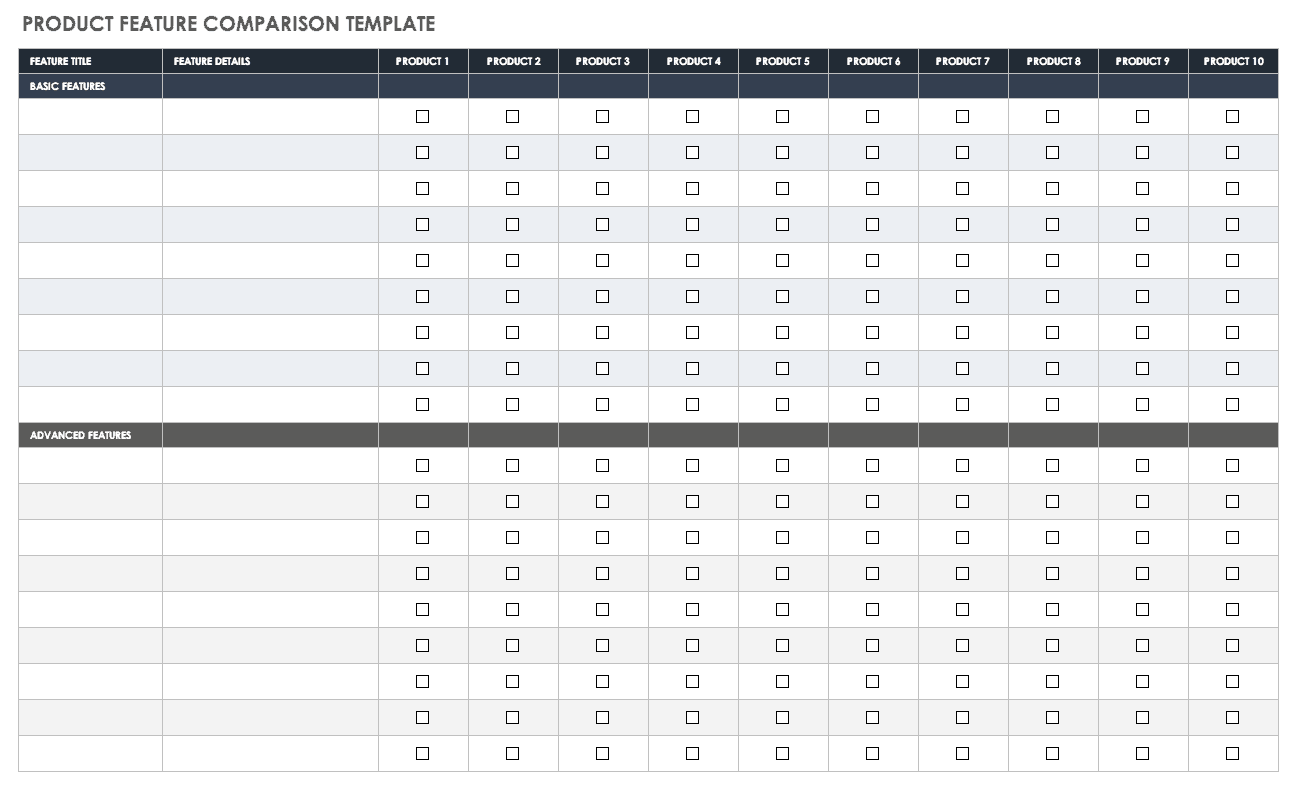 Comparison Chart Template Excel from www.smartsheet.com