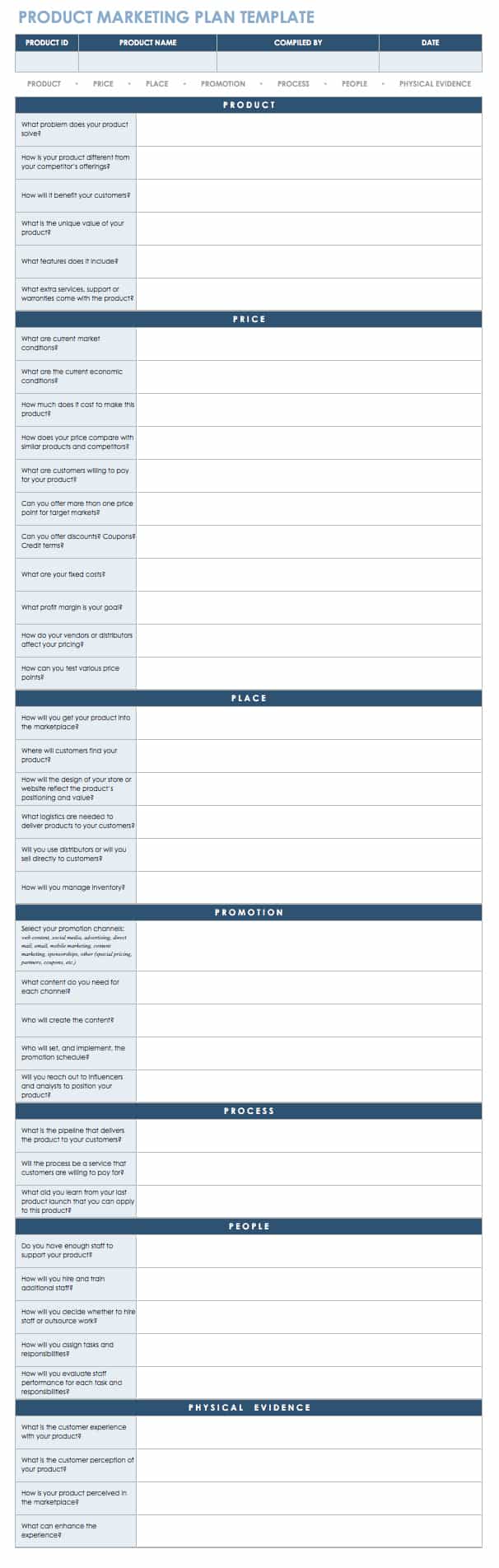 Product Marketing Plan Template