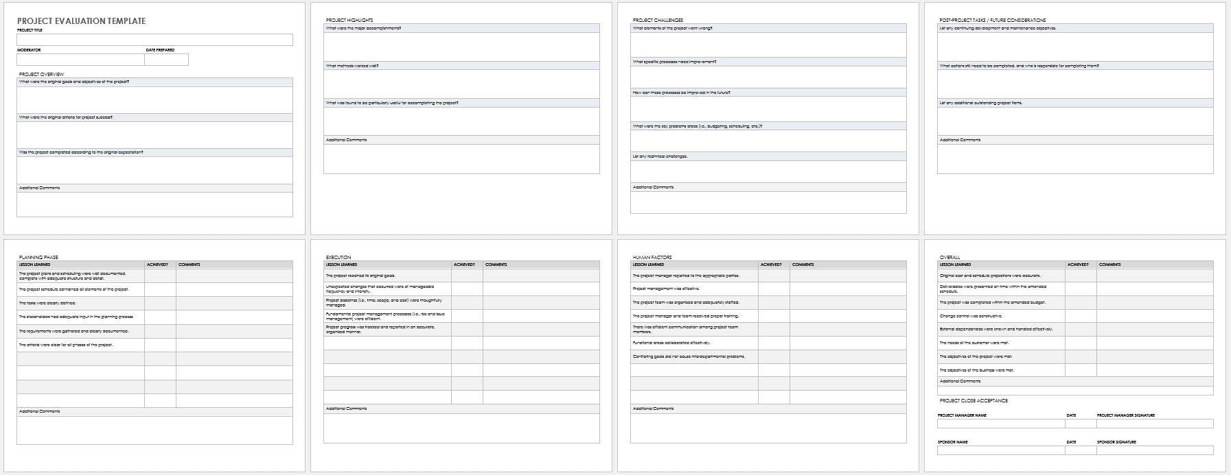 Project Evaluation Template